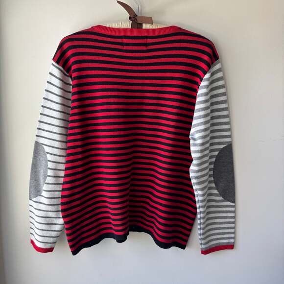 Elana Carello 100% Cotton Vintage Striped Colorblock Knit Sweater - Picture 2 of 3
